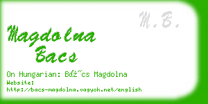 magdolna bacs business card